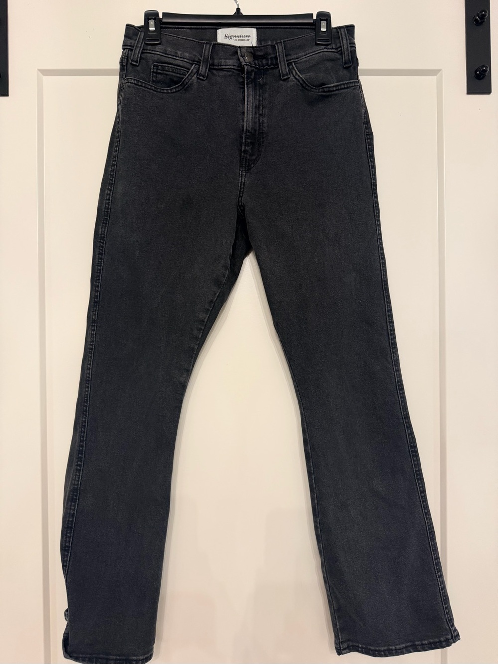 Signature by Levi Strauss Men's Black Straight Jeans